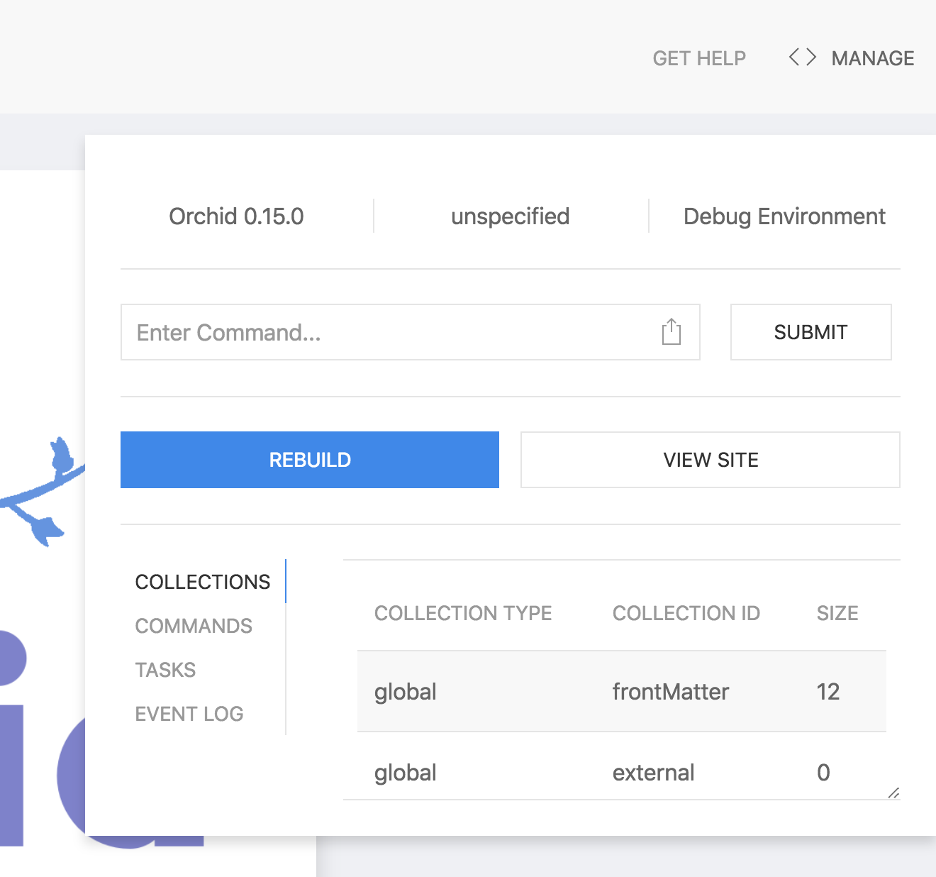 manage panel