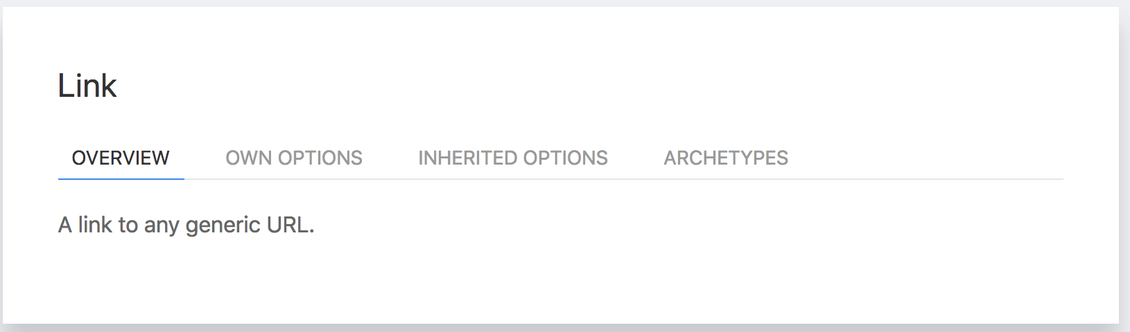 link menu item